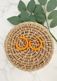 Orange Enamel Hoops