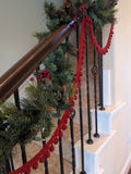 Deep Red Crochet Bauble Garland