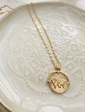 Globe Pendant on Sun Burst Chain Necklace