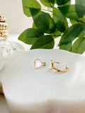 White Enamel Heart Huggies
