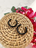 Black Enamel Hoops