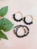 Black Daisy Bracelet Stack