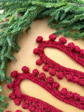 Deep Red Crochet Bauble Garland