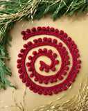 Deep Red Crochet Bauble Garland